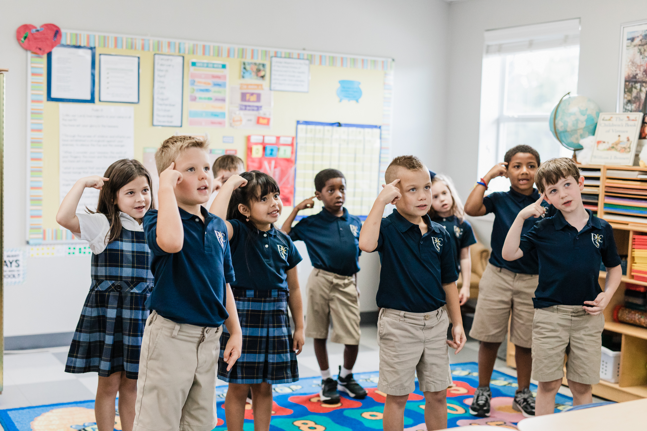 Students engaging in classical learning at PCS, a private Christian school in Houston, TX.