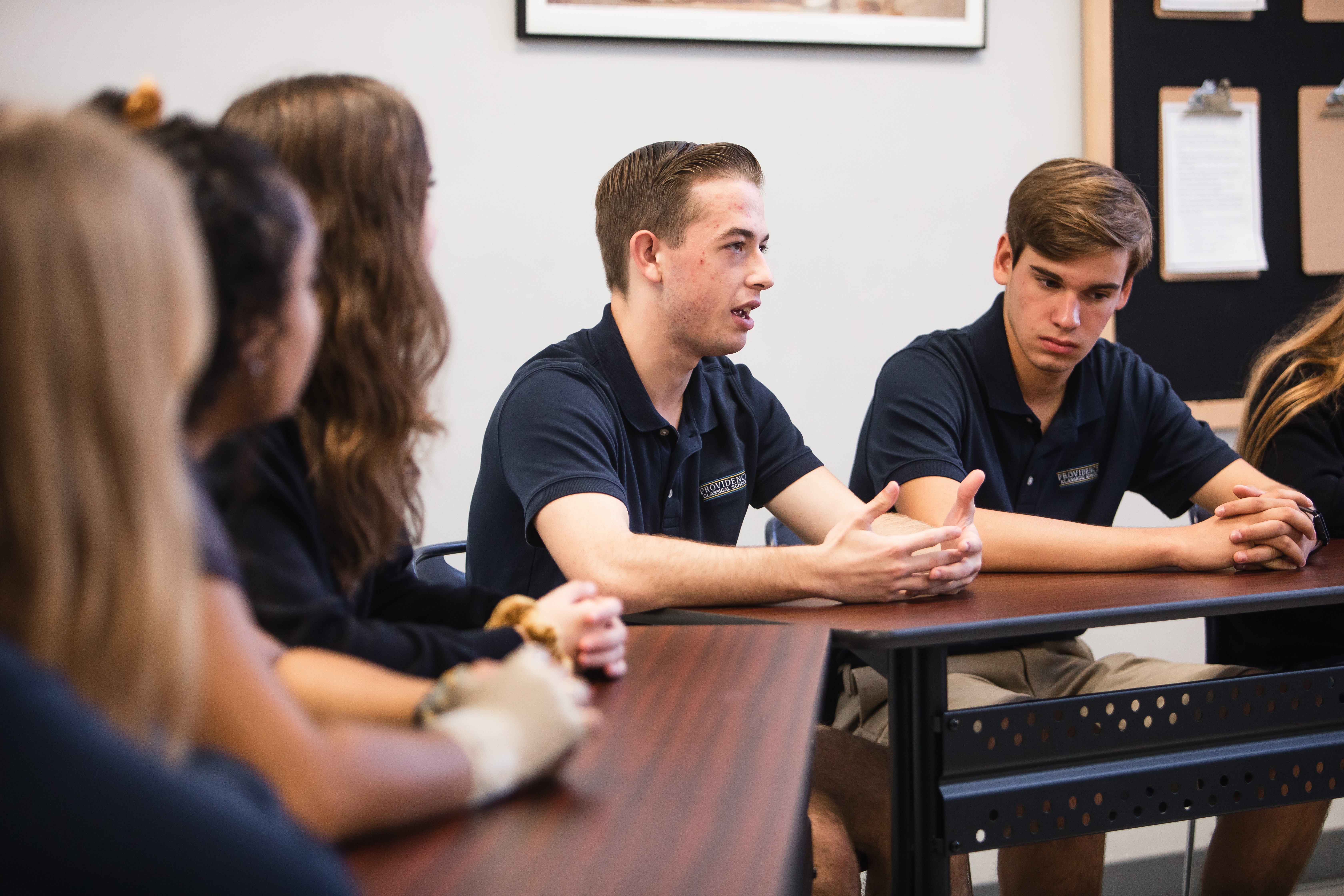 High school students engage in meaningful discussion at Providence Classical School