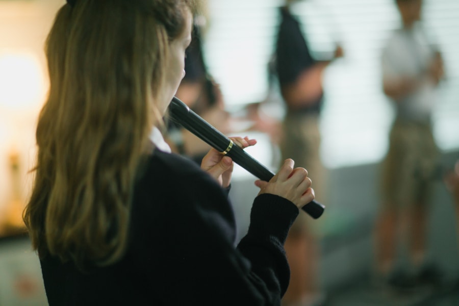 Students playing Classical music on recorder